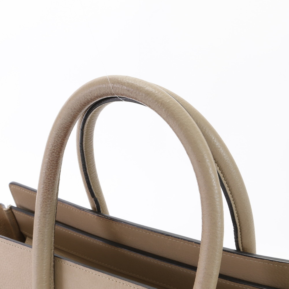 Celine Luggage Mini Shopper Leather Tote Bag Greige - Picture 6 of 16